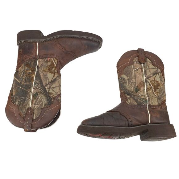 Justin Boots Gypsy Women’s Size 7B Leather Real Tree Camo Square Toe (HF12) - Picture 5 of 10